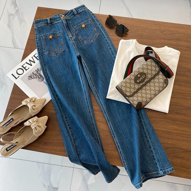 Spring  Autumn Woman Demin Sweatpant High Wasit Jeans Casual Fashion Trouser Woman Jeans
